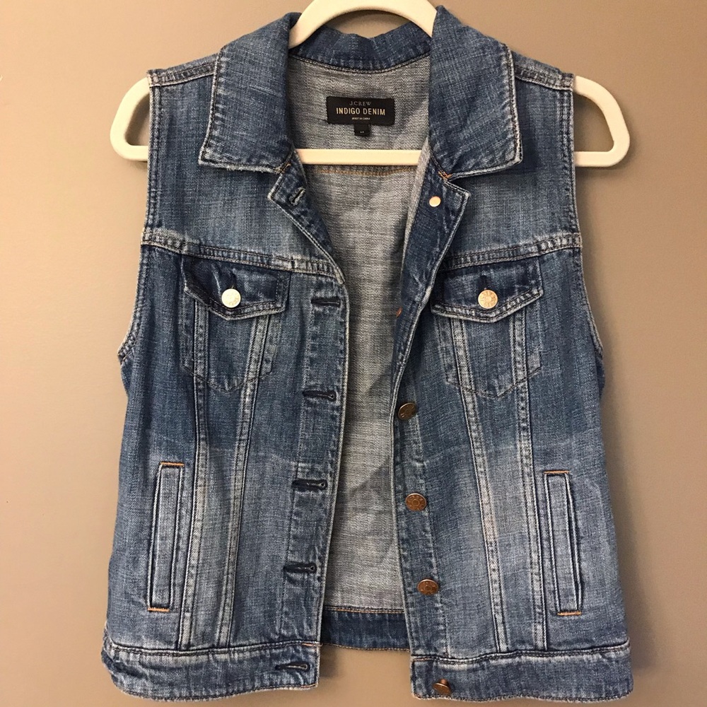J. Crew denim vest, size M